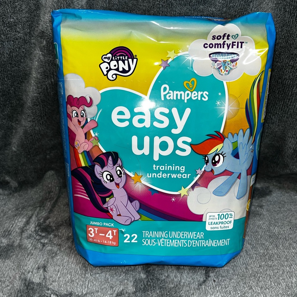 Easy Ups Girls & Boys Potty Training Pants - Size 3T-4T, 22 Count, My Little